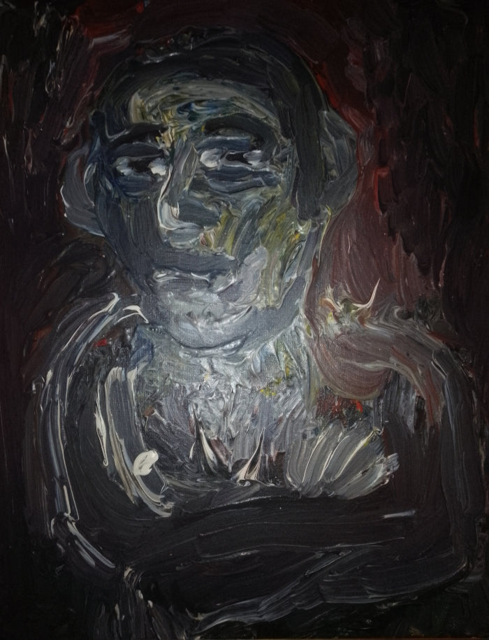 Thauma - Man with Hidden - 2025 - Acrylic Paint on Board