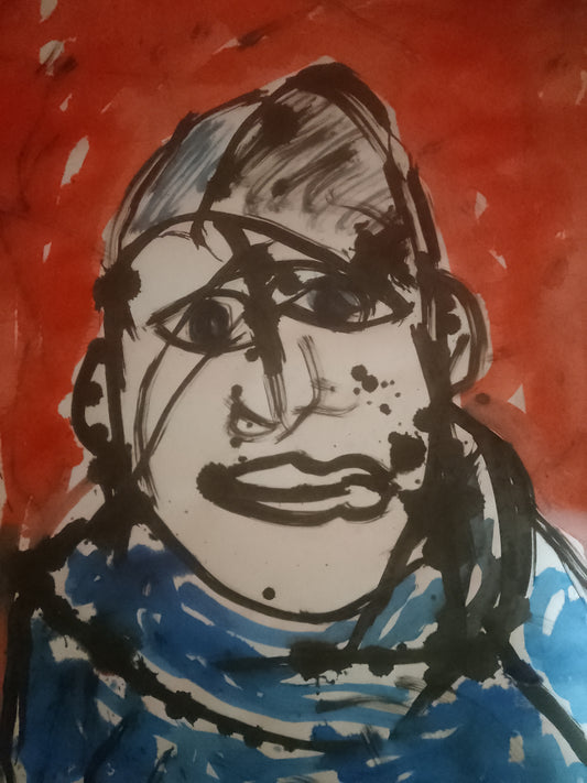 Thauma - Creep Face - Acrylic Ink on Paper